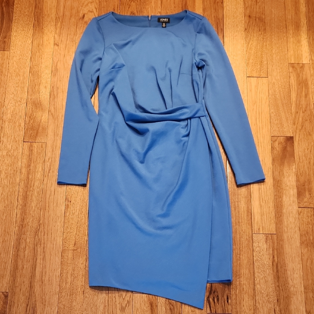 Jones New York Elegant Blue Long Sleeve Dress Size 10